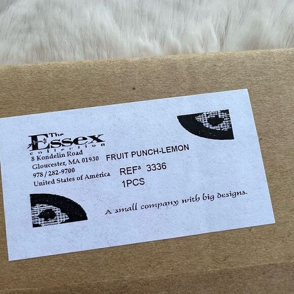 NEW Essex Collection Ceramic Rectangular Serving Tray Fruit Punch Lemon Design - Picture 6 of 8